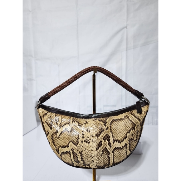 VERSACE Snake Skin Studded Bag Brown/Beige - Picture 3 of 12